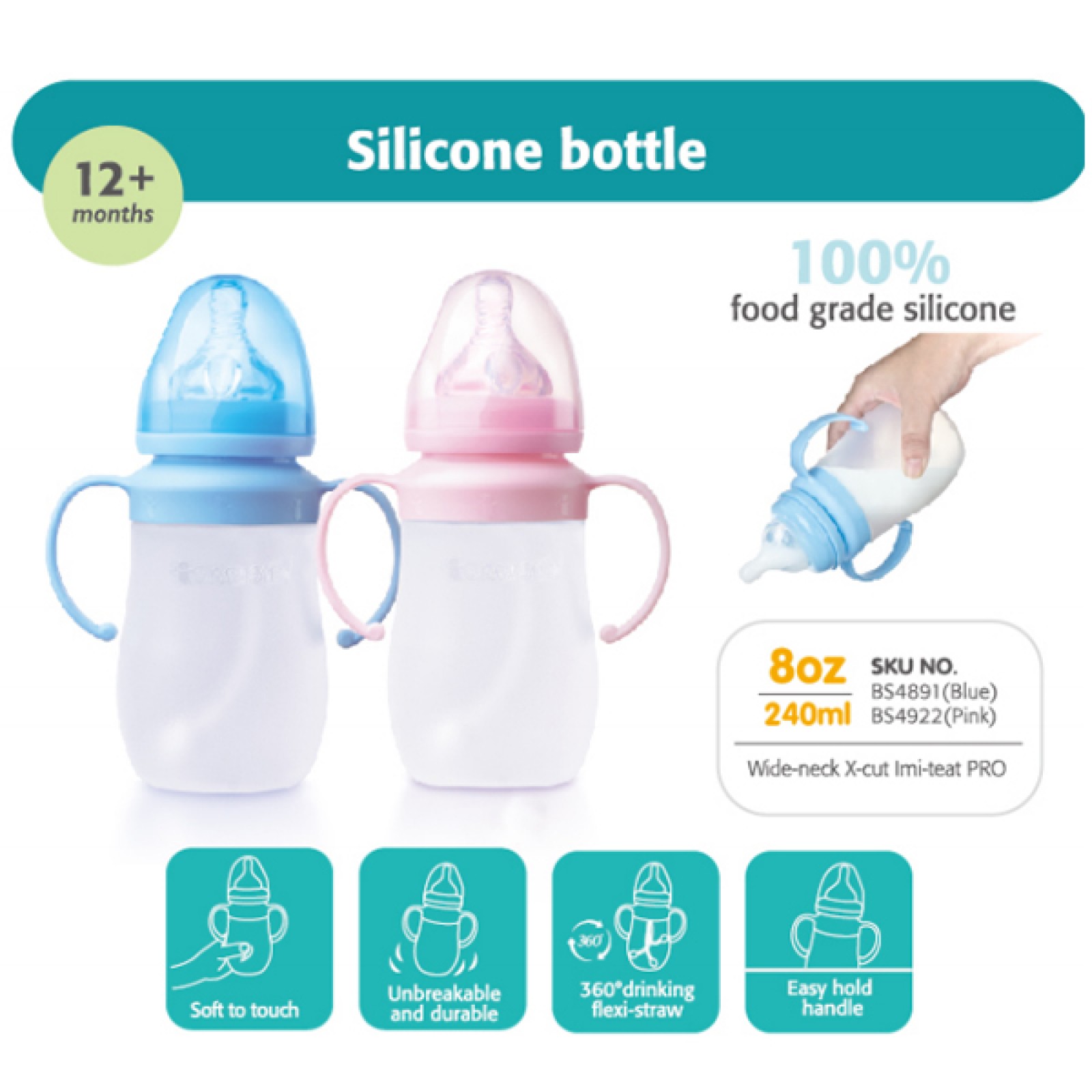 Silicone milk store bottle